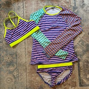 GUC Lands' End Kids Swim Set - Multicolor Striped